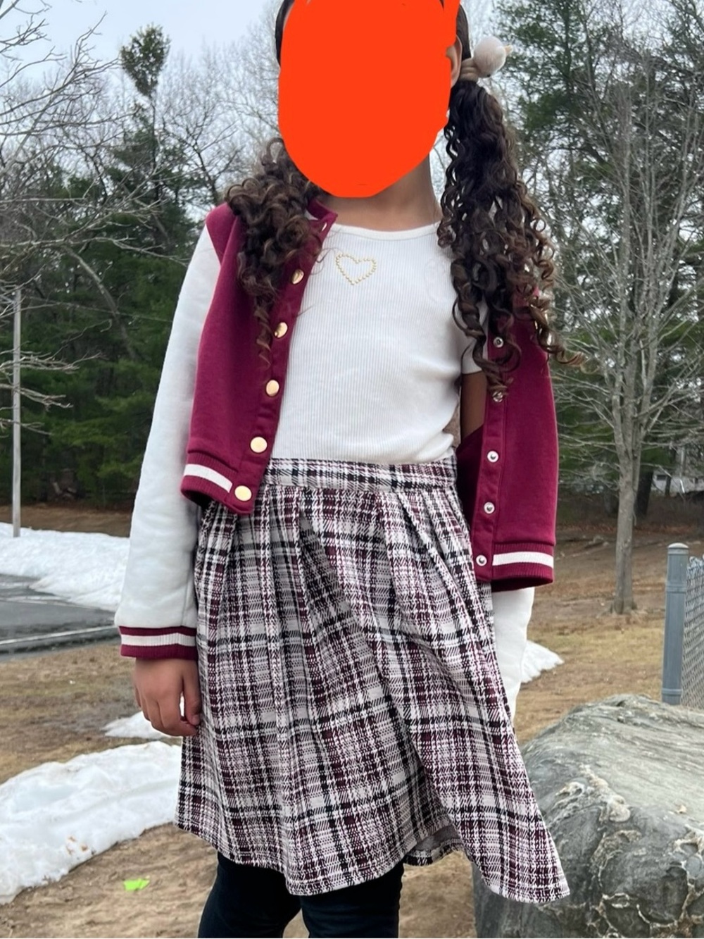 Little Lass Girls Ribbed Top Dress with Plaid Pleated Skirt & Jacket Size 7/8